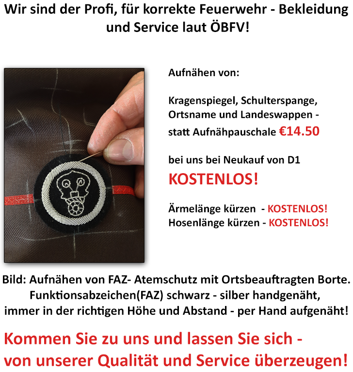 feuerwehr bekleidung in der steiermark, bezirk leibnitz profi fuer qualitaet und service_bei neukauf aufnaepauschale kostenlos
