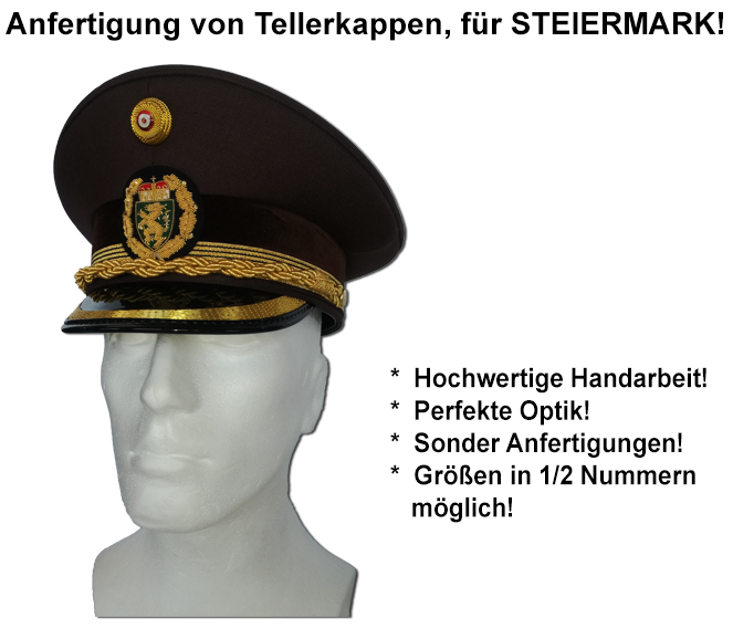 feuerwehr tellerkappe fuer steiermark_anfertigung feuerwehr tellerkappe fuer steiermark sonderanfertigung