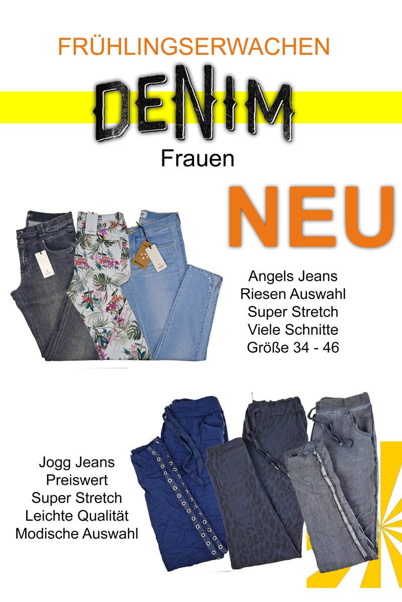 fruehlingserwachen damen mode, wir haben eine sehr grosse auswahl an damen stretch jeans, hosen und jogg jeans, damen jeans in super stretch von dere groesse 34 bis groesse 54
