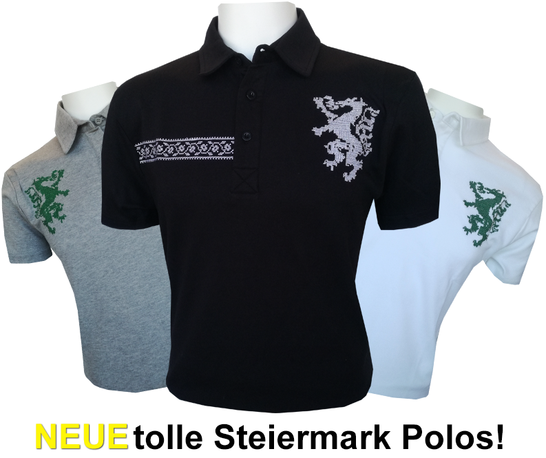 steiermark polo mit steirer panther kreuzstick, wir haben in bezirk leibnitz die originalen steiermark polos