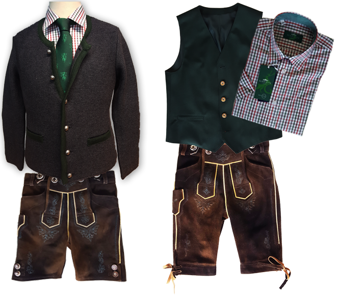 steirische kindertracht, kinderlederhose, kinderhemd und kinderweste